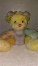 First  Main SORBET 8.5" Teddy Bear Plush Pastel PINK LAVENDER YELLOW PEACH AQUA