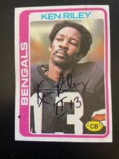 Ken Riley Autographed 1978 Topps Football Card #115 Bengals Hall of Fame