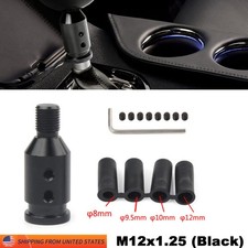 Aluminum Non Threaded Car Shift Knob Adapter 12x1.25mm Black Shifter Threads Aluminum Non Threaded Car Shift Knob Adapter 12x1.25mm Black Shifter Threads