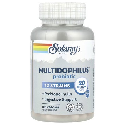 2 X Solaray, Multidophilus Probiotic, 20 Billion CFU, 100 VegCaps-Worldwide