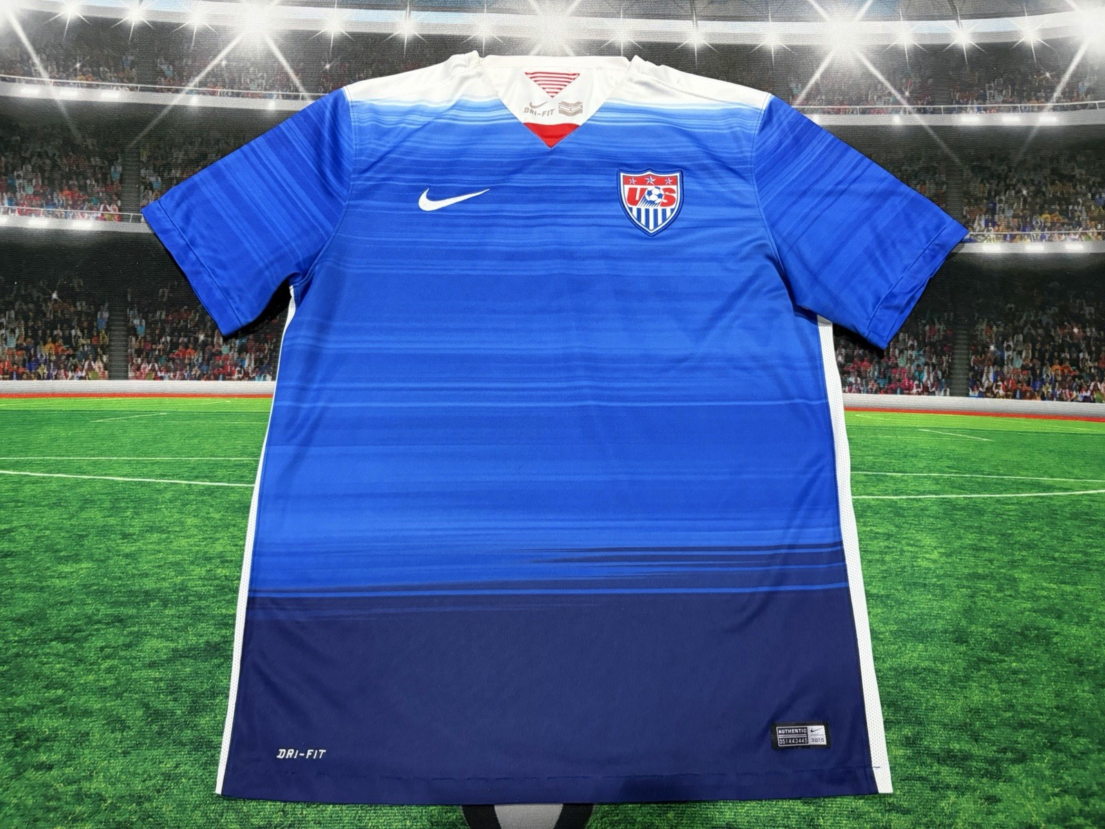 US Soccer Team 2015 Away Nike Jersey Mens Sz Large Dri-Fit Used
