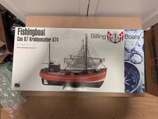 Billing Boats - CUX 87 KRABBENCUTTER 474 Fishing Boat Assembly Kit Open Box