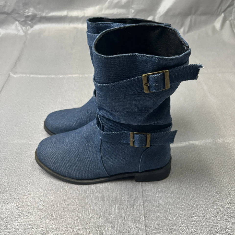 Женские туфли 6,5 милый и комфорт круглый носок плоский громоздкий середины икры колена загрузки - Изображение 2 из 4