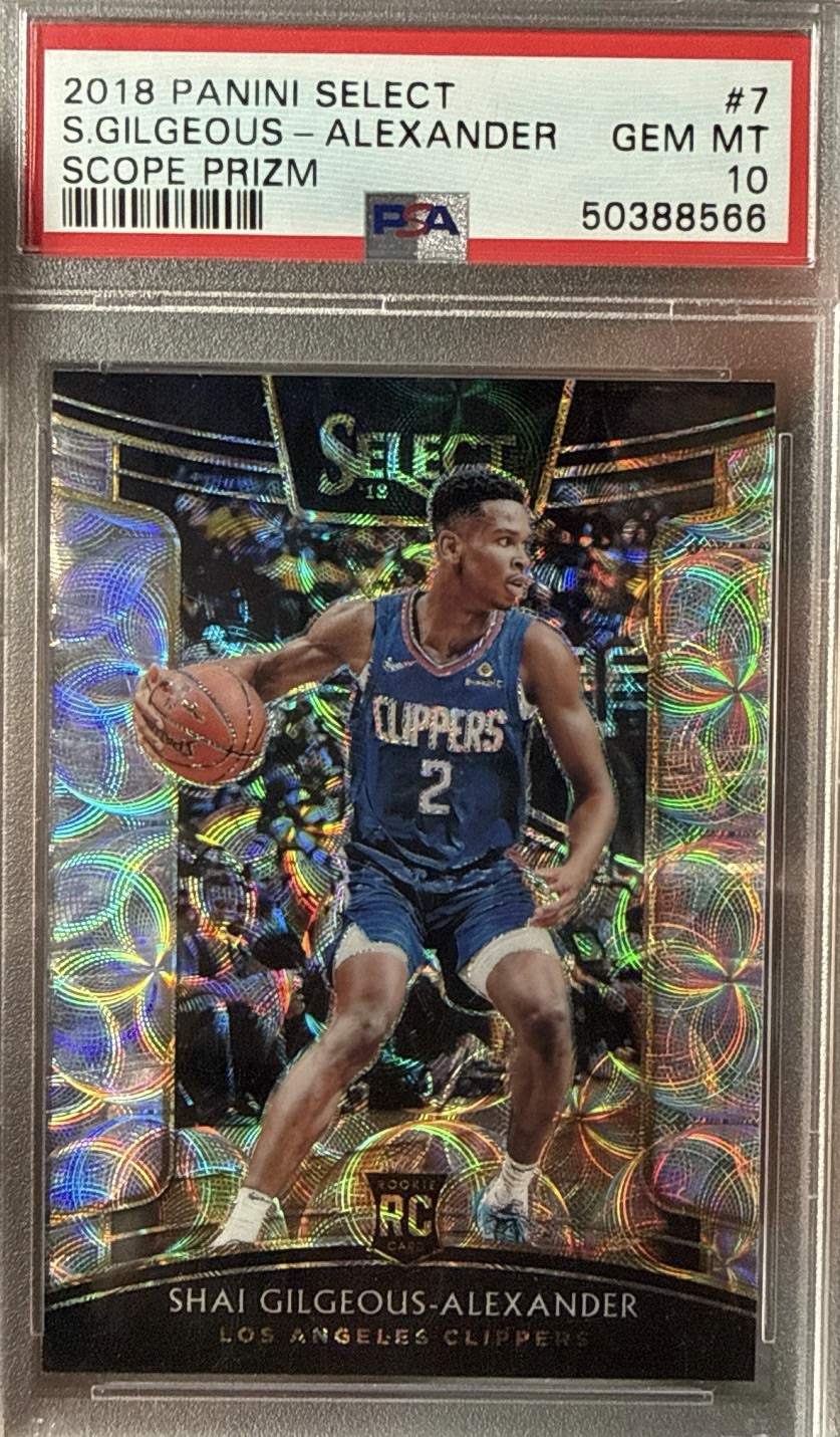 2018-19 Panini Select Shai Gilgeous-Alexander #7 Scope Prizm (RC) PSA 10 POP 40