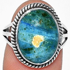 Natural Peruvian Opalina 925 Sterling Silver Ring s.8 Jewelry R-1010