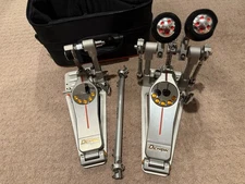 Pearl Demon Chain Double Bass Drum Pedal P-3002C + Case & Manual — Pro Level