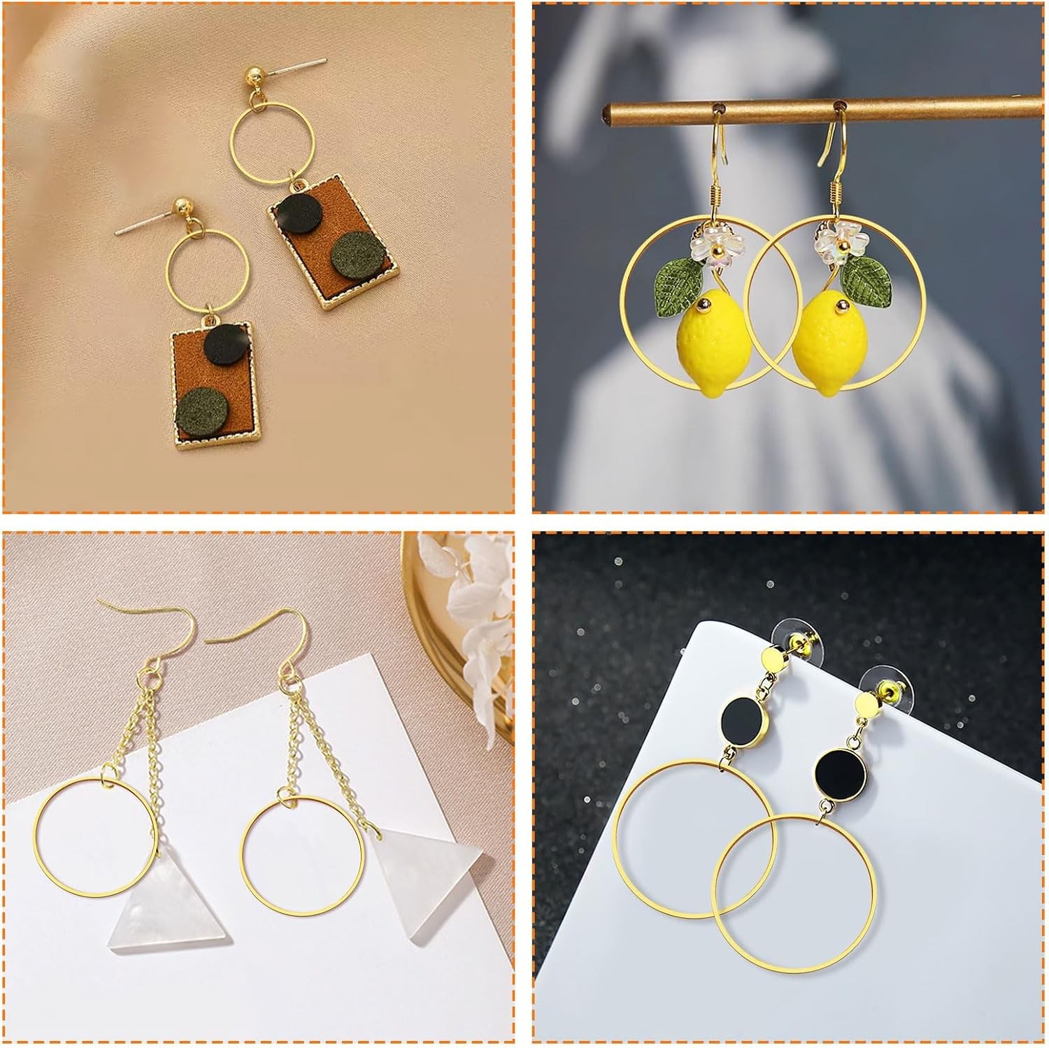 440pcs 60mm Earrings Beading Hoop for Jewelry Making,Beading Gold 