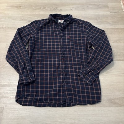 Fjallraven Button Shirt Men's Medium Blue Ovik Flannel Cotton 82979 Check