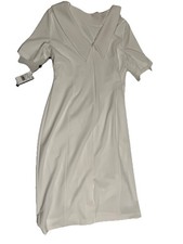 Adrianna Papell Roll Neck Sheath V Back Dress Ivory Size 16 NWT