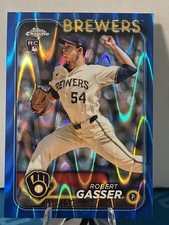 2024 Topps Chrome Baseball Robert Gasser Rookie Blue Raywave Refractor /150 