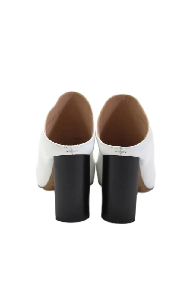 Botines de mula Maison Margiela de cuero con tacón ancho para mujer blancos talla 7 Foto 4 de 4