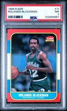 1986-87 Fleer ROOKIE Rolando Blackman #11 - PSA 7 - Dallas Mavericks