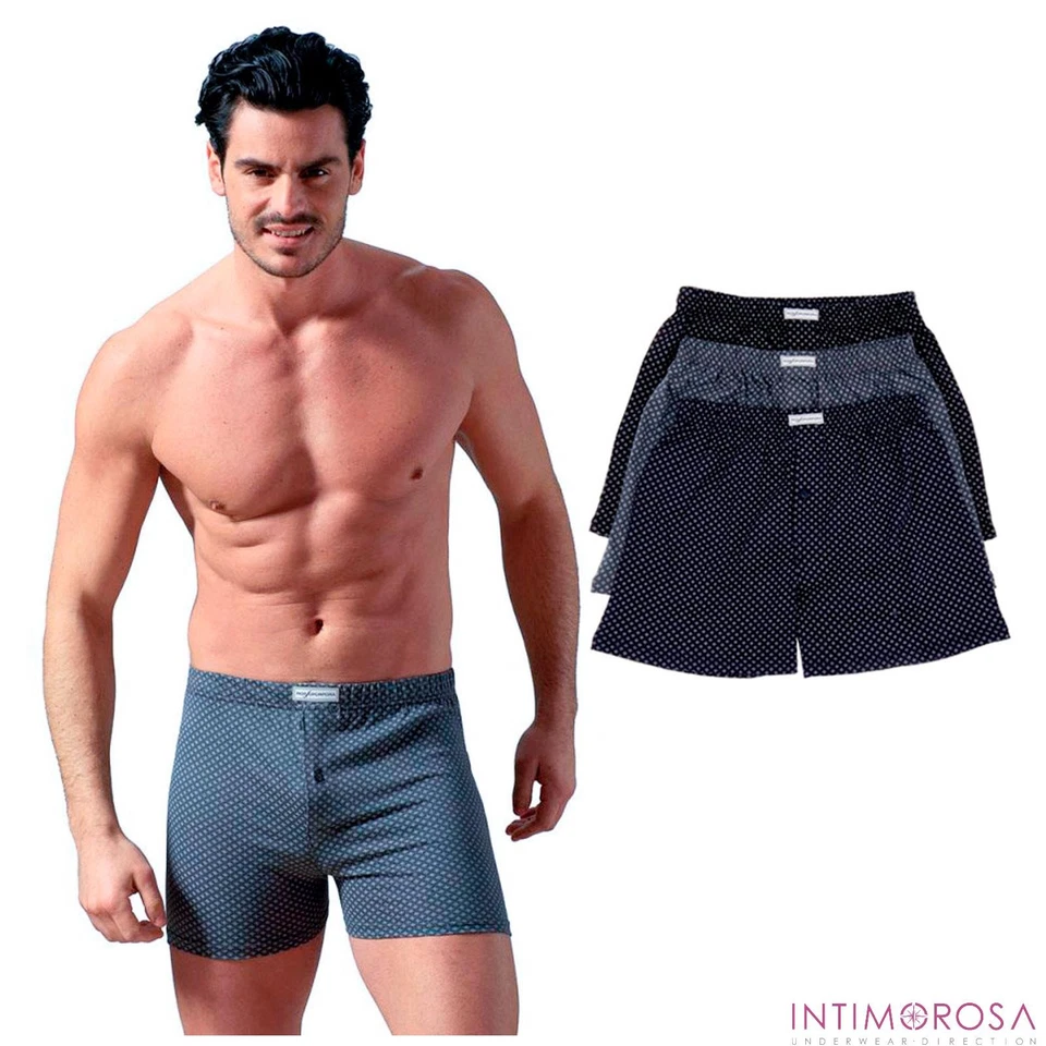 Boxer uomo in 100% cotone Rossoporpora 207 fantasia 3 pezzi - Immagine 2 di 3
