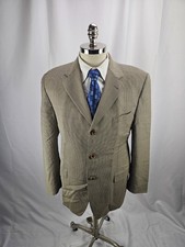 Canali Men's beige Houndstooth Blazer Jacket 42L