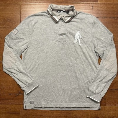 Canterbury of New Zealand Rugby Polo Shirt Men XL Gray Long Sleeve Retro Classic