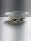 Pyrex SM Mixing Bowl Early American Cinderella #441 1-1/2 PT White Brown Vintage