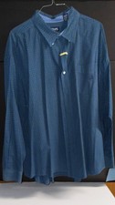 Chaps Men's Dress Shirt Blue Check Classic Fit XL 17.5 34/35 Button-Down
