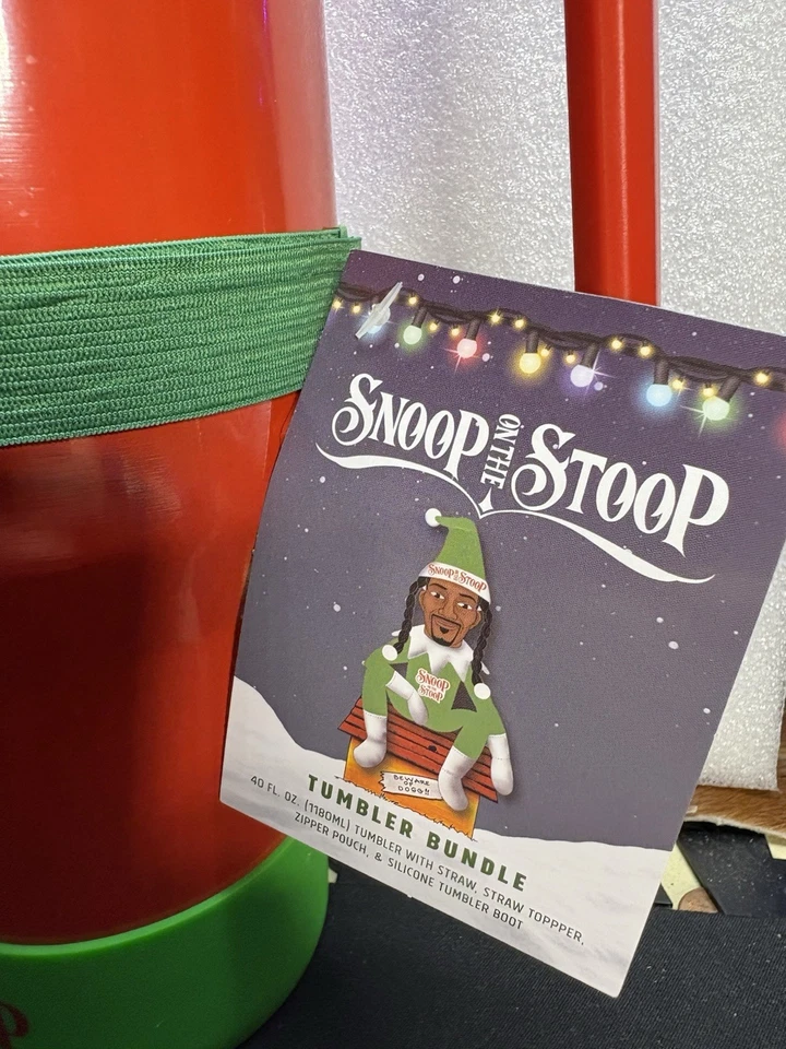 New Snoop On A Stoop Hanging With My Ghomies Tumbler Bundle W/straw/Holidaze Bag - Image 3 of 4