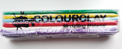 Scola Colour Clay 500g 6 verschiedene Farben wiederverwendbar nicht trocknend Modelliermasse