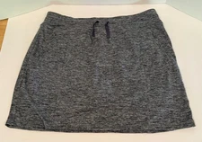 Tangerine Gray Polyester Spandex Elastic Waist Skort - XXL