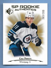 COLE PERFETTI 2021-22 UPPER DECK SP AUTHENTIC GOLD RC ROOKIE SP #'D /399 NHL