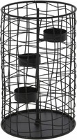 Durchbrochener KerzenstäNder Aus Schwarzem Metall, 21 Cm