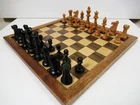 VINTAGE WEIGHTED GEORGE WHEATON CHESS SET STAUNTON K 97mm & BOX  NO BOARD