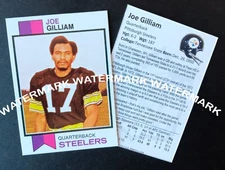 1973 Joe Gilliam Pittsburgh Steelers Custom Hand Made Art Card