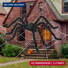 200" Halloween Spider Web Decorations with 59" Giant Spider, Decor.  Halloween