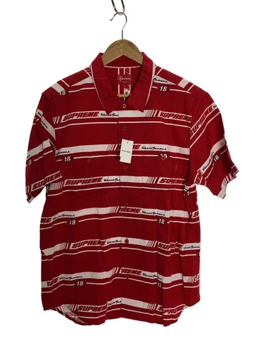 Chemise Supreme manches courtes 18ss rayée course travail L coton rouge uni occasion