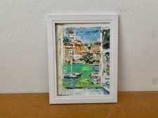 Costa Azzurra dipinto olio su cartoncino originale estate paesaggio quadro