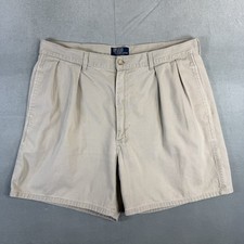 Vintage 90s Polo Ralph Lauren Chino Shorts Mens 36 Cream Pleated 6"