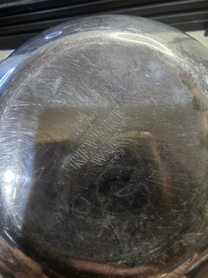 3 cuencos mezcladores de anillo Revere Ware de colección acero inoxidable anidación pulgar mango en D Foto 3 de 4