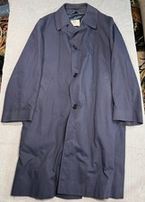VTG Aquascutum London Aqua 5 Raincoat Wool Lined Navy Coat Mens 42 Long