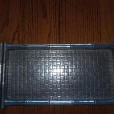 Wilton Armetale Bamboo Pattern Cocktail Appetizer Serving Tray 13"×7" USA made