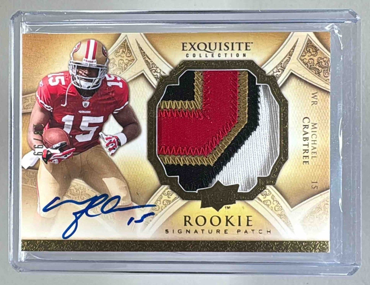 Michael Crabtree UD Exquisite Collection #185 Autograph Patch