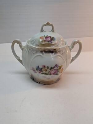 Vintage Thun Bernadotte Porcelain SONATA Sugar Bowl Set 4 Inch Germany
