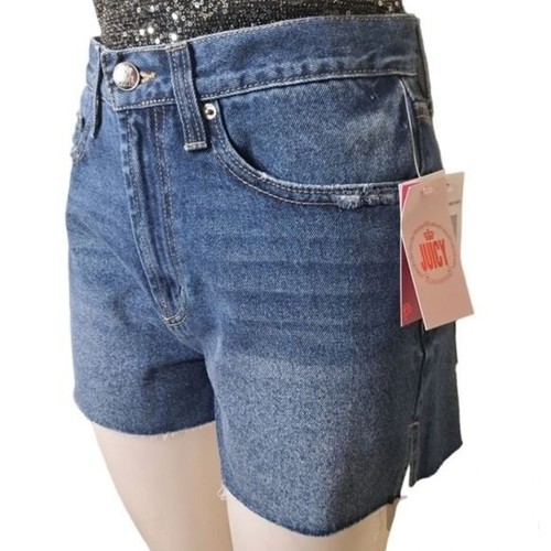 Juicy Couture Women's Denim Blue Shorts Mid Rise Anna Relaxed Size 30 - Picture 5 of 15
