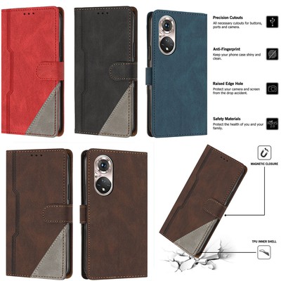 Splice Leather Card Wallet Phone Case For Huawei P20 P50 Pro Honor 9X Enjoy 50 9