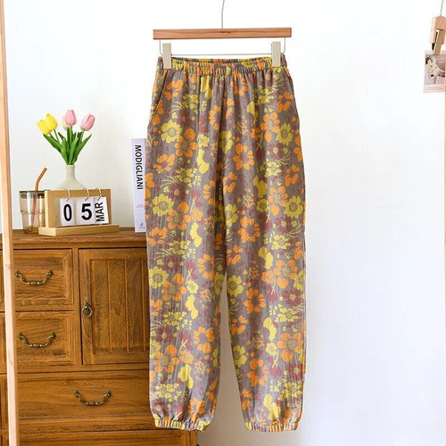 2024 Neu Frühling und Sommer Damen Schlafanzug Baumwolle Hose mit Seitentaschen - Bild 6 von 24