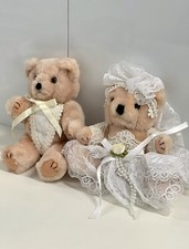 Bride with Dress Groom with Tux Plush Bears Collectable
