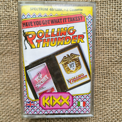 Rolling Thunder ZX Spectrum Spielkassette von Kixx 1986 Vintage Sinclair Spiel