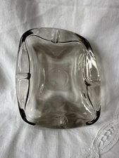 Vintage MCM Smoked Iridescent Glass Ashtray, Circa 1960's