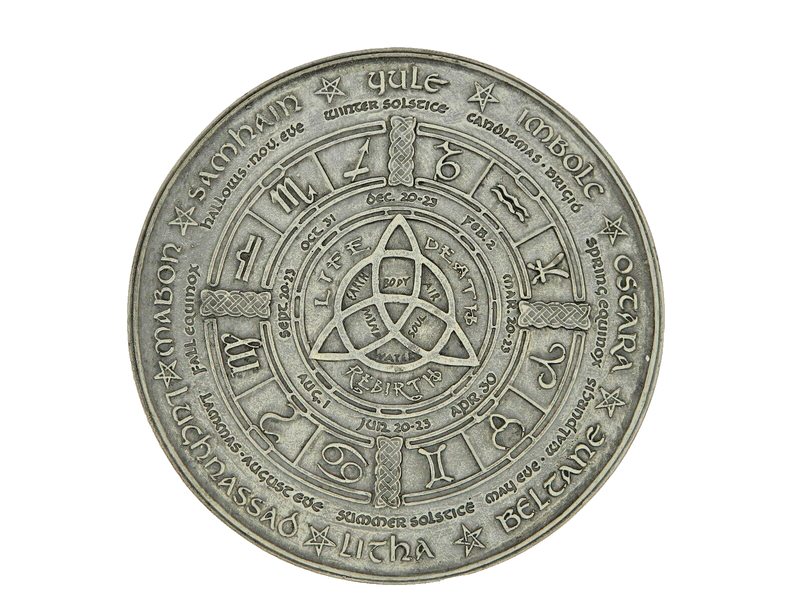 Wiccan Calender Wall Plaque/Wheel of the Year/Wicca/Magick/Witchcraft