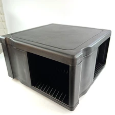 Alpha 48 CD Carousel Holder Spinning Compact Disc Storage Black Tower Rack Case