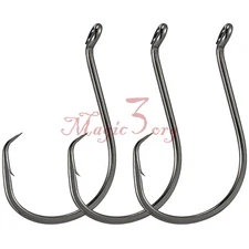 100/200pcs 7384 Strong Offset Sport Circle Fishing Hook Black Fish Octopus Hooks