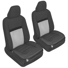 Motor Trend Faux Leather Front Seat Cover for Cars - Set of 2 Black Front Car...