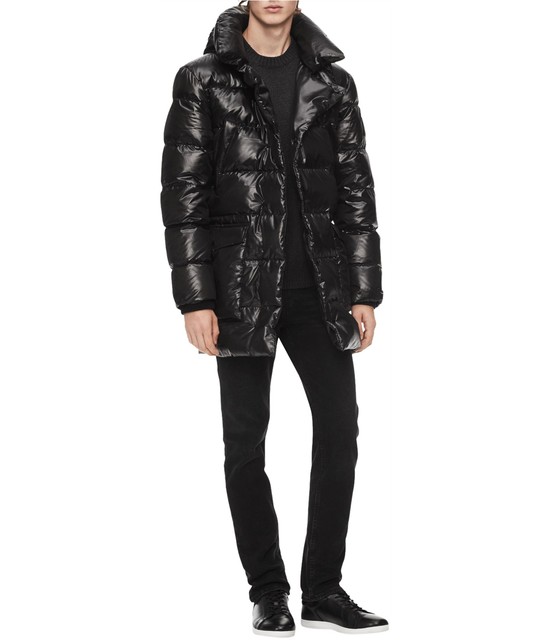 calvin klein black winter coat