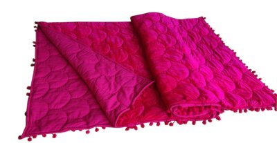 Fuchsia Samt Ombre Velvet Quilt Fuchsia Überwurf Decke Fuchsia Queen