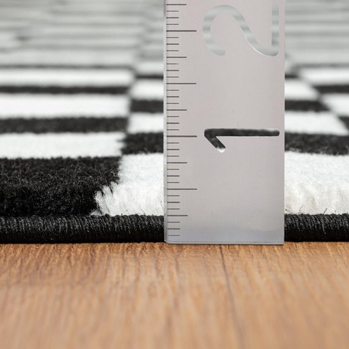 RUGS AREA RUGS CARPETS 5X7 RUG LARGE CHECKERED BLACK & WHITE COOL 5X7 KIDS RUGS - Picture 5 of 7